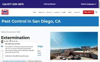 Dewey Pest & Termite Control of San Diego website