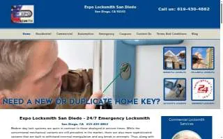 Expo Locksmith San Diego website