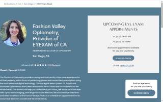 Fashion Valley Optometry, Provider of EYEXAM of CA