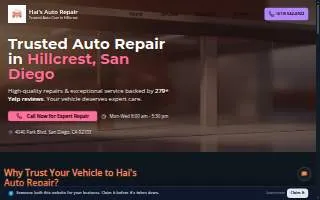 Hai's Auto Repair website