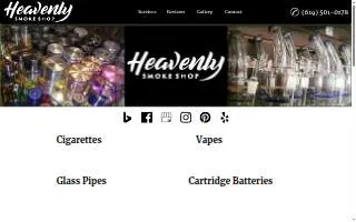 Heavenly Smoke Shop website
