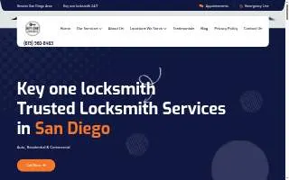 Key one locksmith of San Diego website