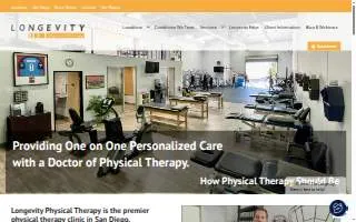 Longevity Physical Therapy- San Diego website