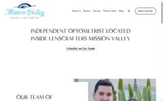 Mission Valley Family Optometry website