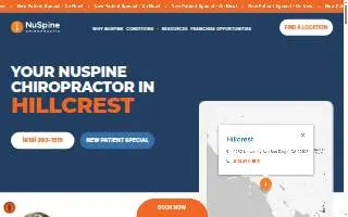 NuSpine Chiropractic Hillcrest website