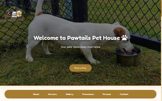 Pawtails Pet Sitting Services website