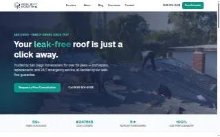 Resilient Roofing website