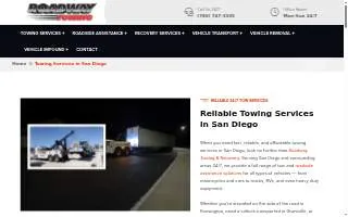 Roadway Towing & Recovery of San Diego website