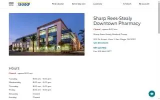 Sharp Rees-Stealy Downtown Pharmacy website