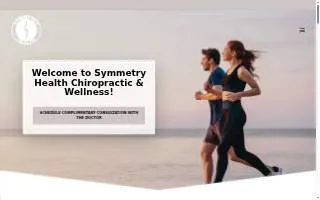 Symmetry Health Chiropractic website