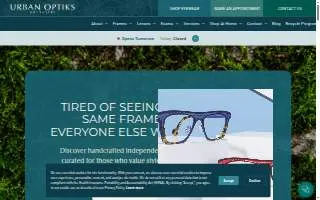 Urban Optiks Optometry website