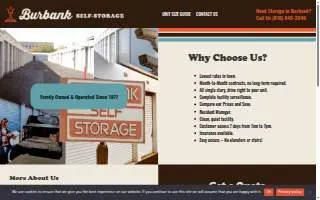 Burbank Self Storage website
