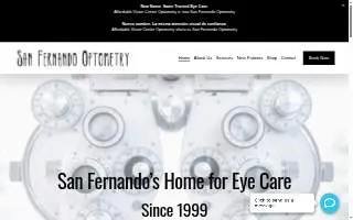 San Fernando Optometry website