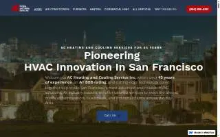 AC Heating and Cooling Service Inc. of San Francisco website