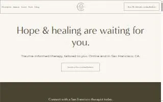 Calm Again Counseling in San Francisco website