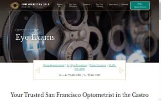 For Your Eyes Only Optometry of San Francisco website