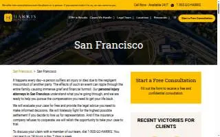 Harris Personal Injury Lawyers, Inc. of San Francisco website