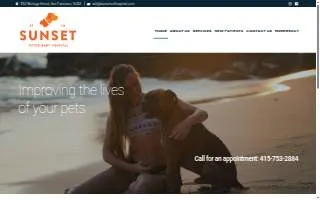 Sunset Veterinary Hospital website