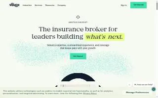 Vouch Insurance website