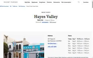 Warby Parker Hayes Valley website