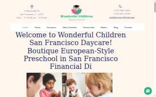 Wonderful Children San Francisco Daycare website