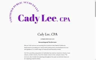 Cady Lee, CPA website