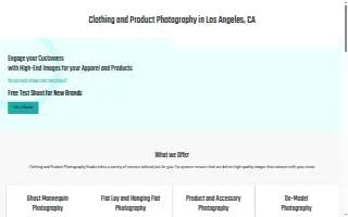 Clothing & Product Photography Studio website