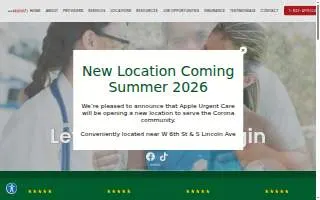 Apple Urgent Care of San Jacinto website