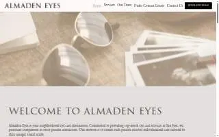 Almaden Eyes Optometry website