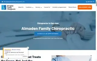Almaden Family Chiropractic website