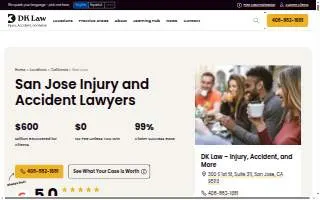 DK Law - Injury, Accident, and More of San Jose website