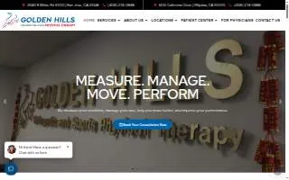 Golden Hills Orthopedic and Sports Physical Therapy of San Jose website