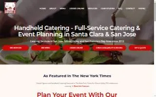 Handheld Catering and Events of San Jose website