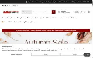 DFW Furniture Warehouse of San Leandro website