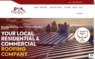 Manada Roofing Company of San Leandro website