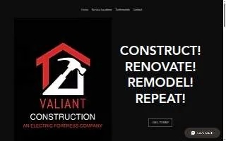 Valiant Construction website