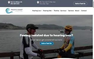 Pacific Coast Audiology website