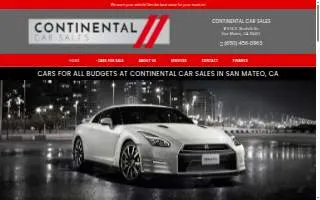 Continental Car Sales in San Mateo website
