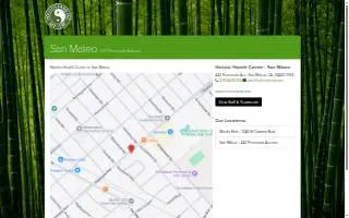Holistic Health Center of San Mateo website