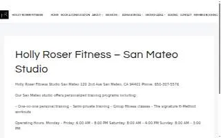 Holly Roser Fitness Studio of San Mateo website
