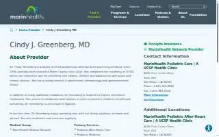 Cindy J. Greenberg, MD of San Rafael website