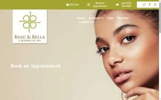 Beau & Bella - A Modern Day Spa website