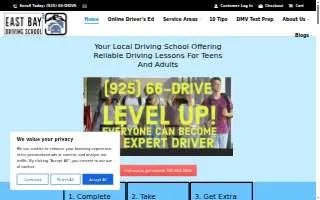 East Bay Driving School website