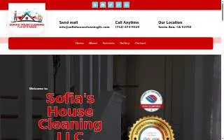 Sofia's House Cleaning LLC website