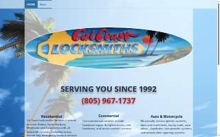 Cal Coast Locksmiths Services website