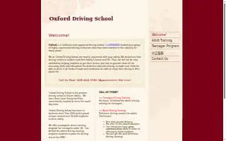 Oxford Driving School website