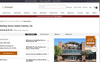 Ashley Store of Santa Clarita website