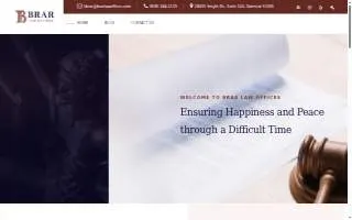 Brar Law Offices website