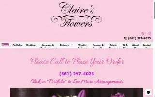 Claire's Flowers website