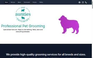 aunties pet grooming website